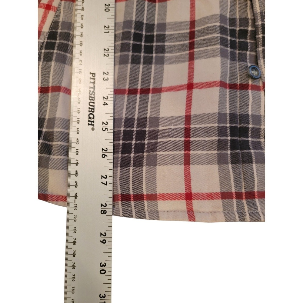 Eddie Bauer Mens Flannel Lined Shirt Jacket‎ Plaid Red Gray XL - Picture 4 of 8